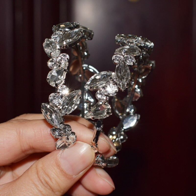 Übergroße Übergroße Trendige Strass Hoop Erklärung Ohrringe