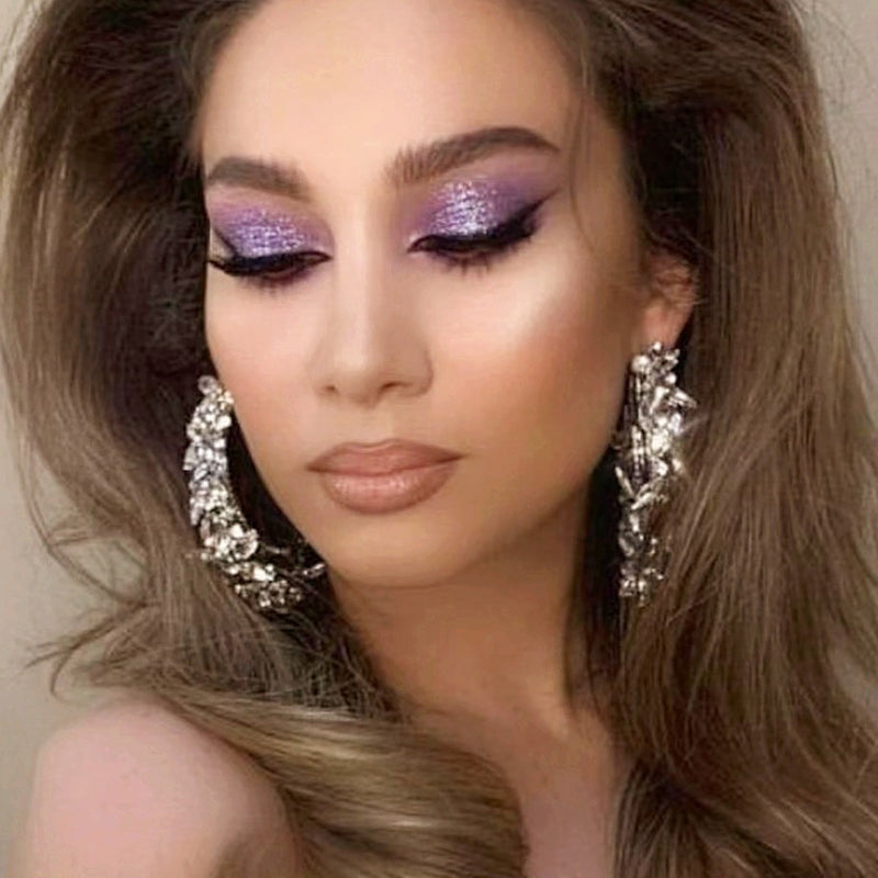 Übergroße Übergroße Trendige Strass Hoop Erklärung Ohrringe