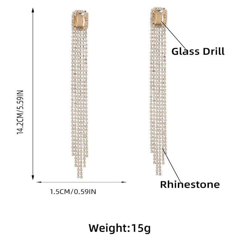 Sparklinner Strassstein Mit Long Quaste Party Schmuckohrringen