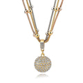 Funkelnde Lange Kettenkette Mit Mehr Schichtketten Mit Vollem Strassnipfel