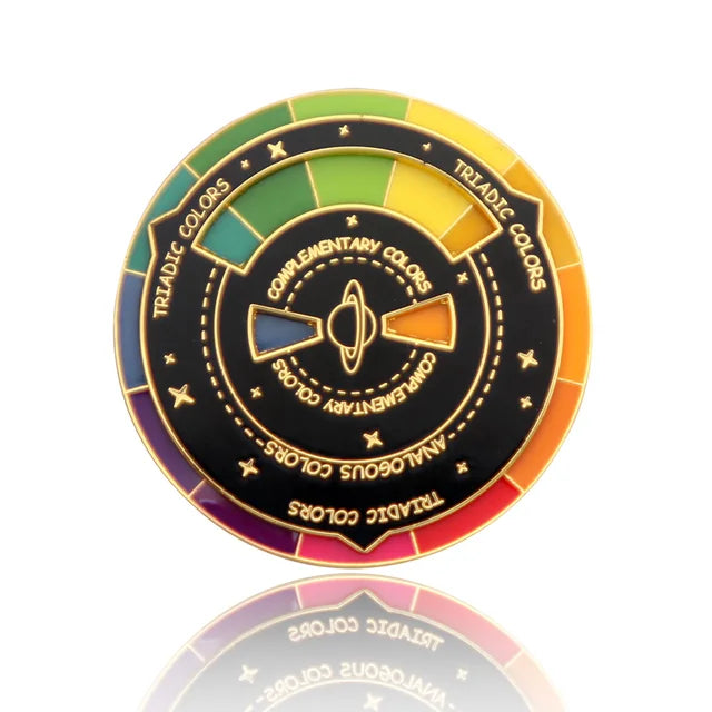 Bunte drehbare Emaille-Anstecknadeln mit Kompassmuster für Kleidung, Rucksack, Hut und Schmuck