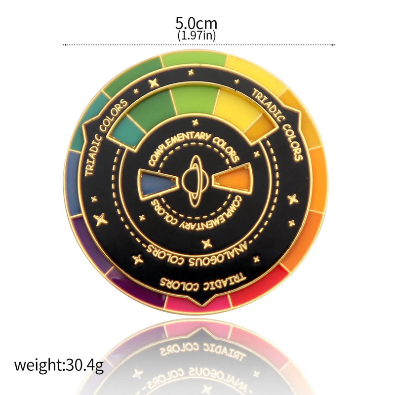 Bunte drehbare Emaille-Anstecknadeln mit Kompassmuster für Kleidung, Rucksack, Hut und Schmuck