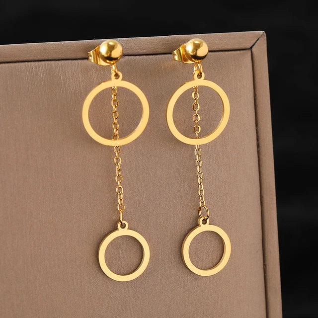 Edelstahl Ohrringe Hohle Anhänger Quasten Ohrringe Exquisite Nicht verblassende Hochwertige Ohrringe für Damen Schmuckgeschenke