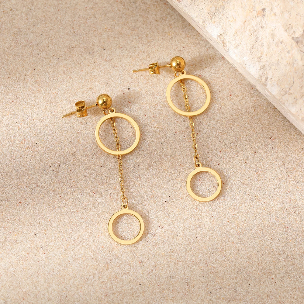 Edelstahl Ohrringe Hohle Anhänger Quasten Ohrringe Exquisite Nicht verblassende Hochwertige Ohrringe für Damen Schmuckgeschenke