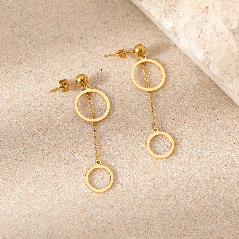 Edelstahl Ohrringe Hohle Anhänger Quasten Ohrringe Exquisite Nicht verblassende Hochwertige Ohrringe für Damen Schmuckgeschenke