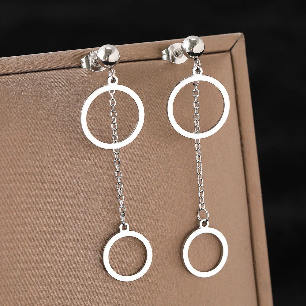 Edelstahl Ohrringe Hohle Anhänger Quasten Ohrringe Exquisite Nicht verblassende Hochwertige Ohrringe für Damen Schmuckgeschenke