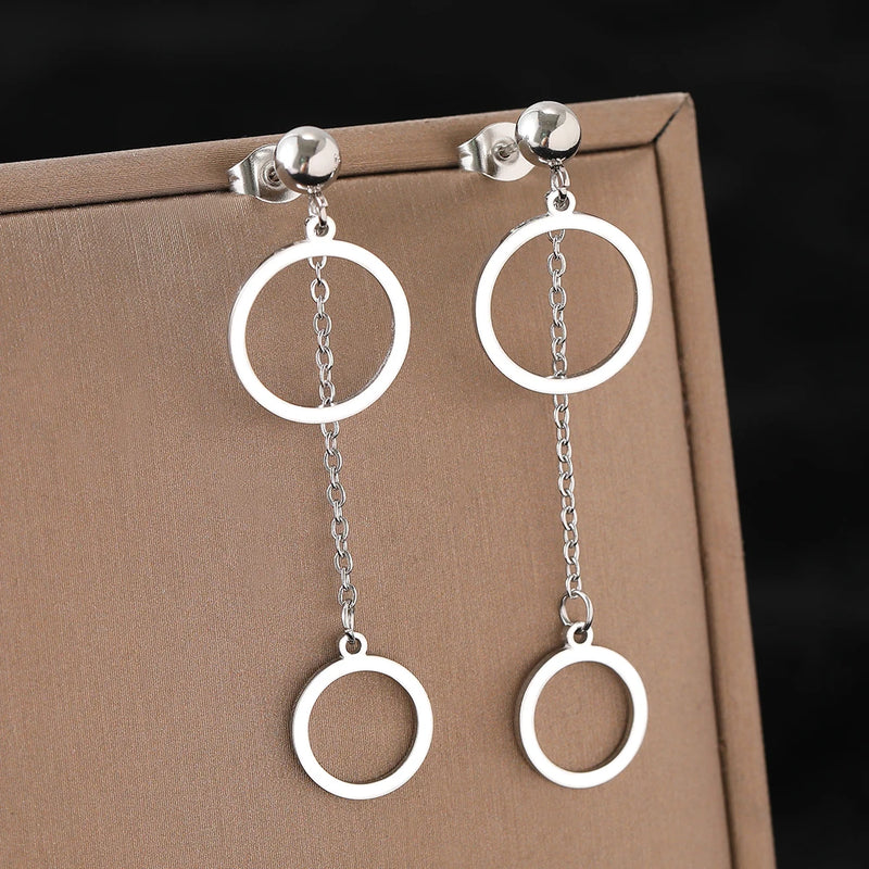 Edelstahl Ohrringe Hohle Anhänger Quasten Ohrringe Exquisite Nicht verblassende Hochwertige Ohrringe für Damen Schmuckgeschenke