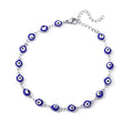 Blauer Evil Eye Fußschmuck aus Edelstahl für Frauen
