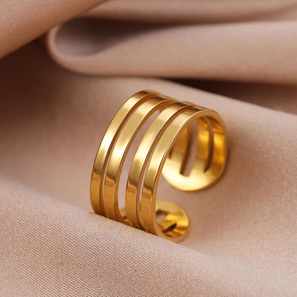 Verstellbare Edelstahlringe für Damen | Modischer Edelstahlring - Hochwertiger Edelstahlring