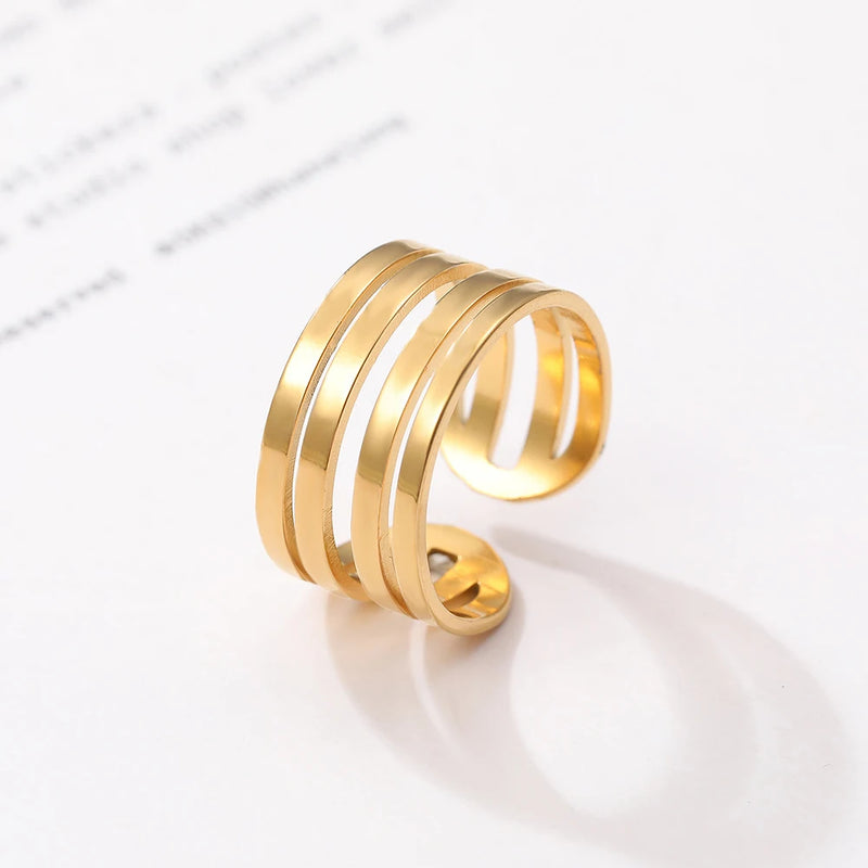 Verstellbare Edelstahlringe für Damen | Modischer Edelstahlring - Hochwertiger Edelstahlring