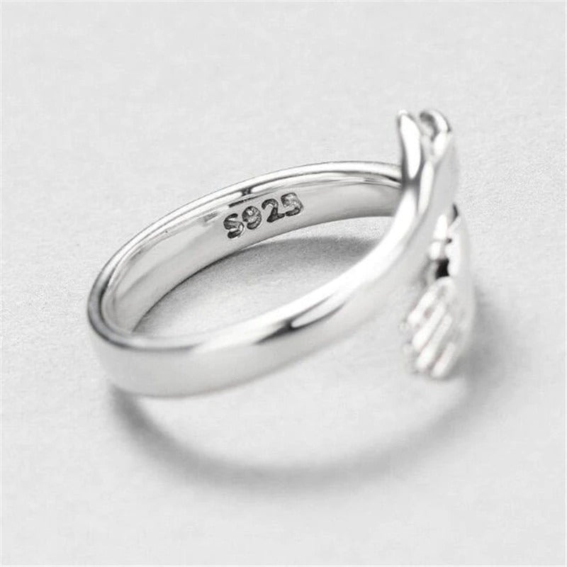 Sterling Silber Verstellbarer Liebesumarming Ring