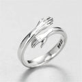 Sterling Silber Verstellbarer Liebesumarming Ring