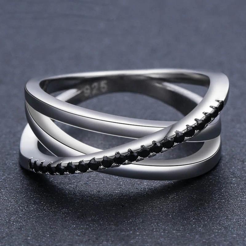 Sterling Silver Jet Black Bodeweled Ring