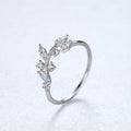 Sterling Silber Simple Olivenstrassblattring