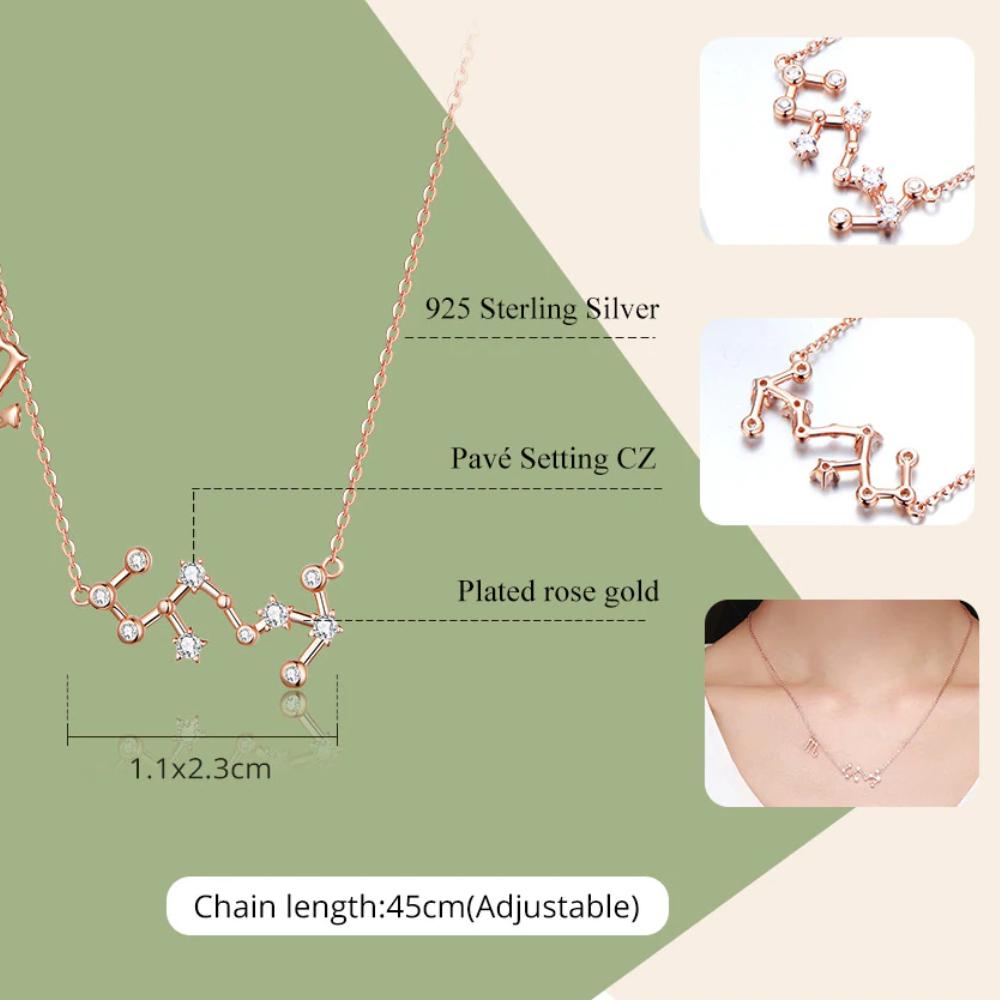 Sterlingsilber Zodiac Constellation Halskette