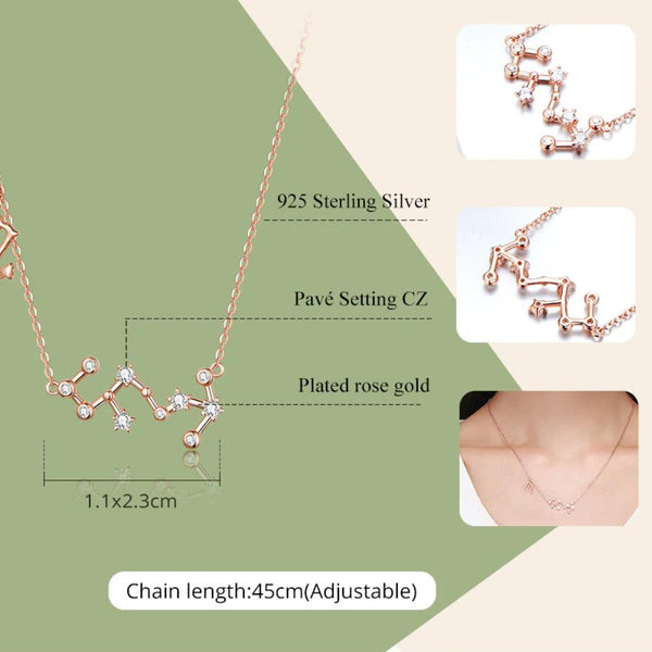 Sterlingsilber Zodiac Constellation Halskette