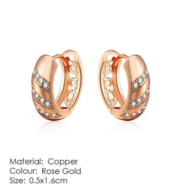 Elegante Roségold Zirkonia Ohrringe | Zirkonia Roségold Stecker Ohrringe