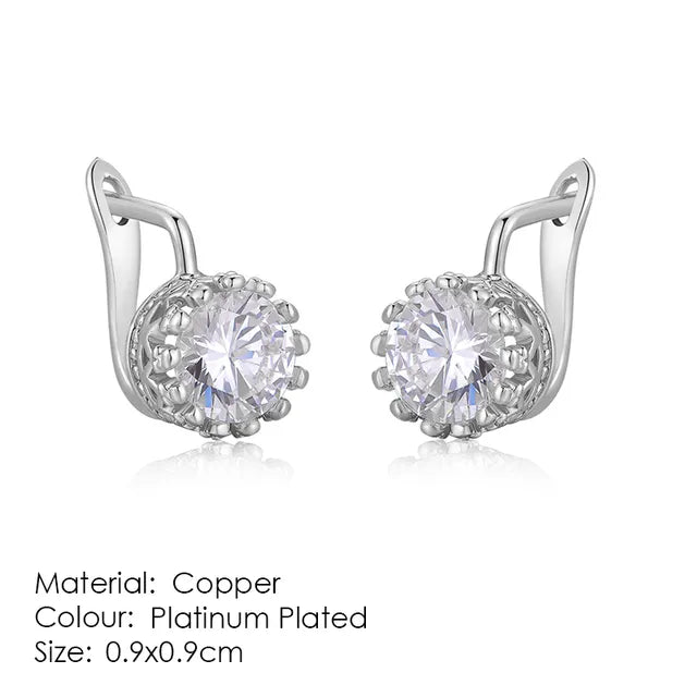 Elegante Roségold Zirkonia Ohrringe | Zirkonia Roségold Stecker Ohrringe