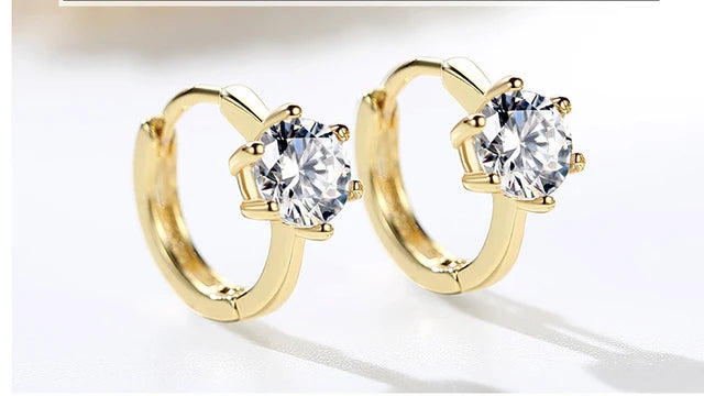 Elegante Roségold Zirkonia Ohrringe | Zirkonia Roségold Stecker Ohrringe
