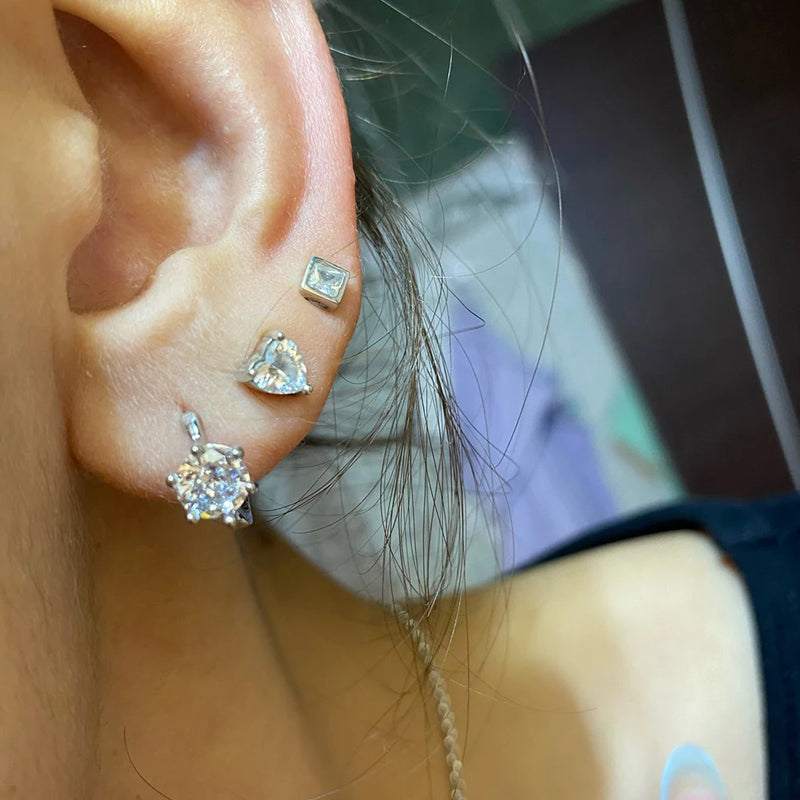 Elegante Roségold Zirkonia Ohrringe | Zirkonia Roségold Stecker Ohrringe