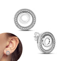Luxuriöses Silber-Plattiertes Ohrstecker-Set mit kleinen Herzen, Federn und Kronen