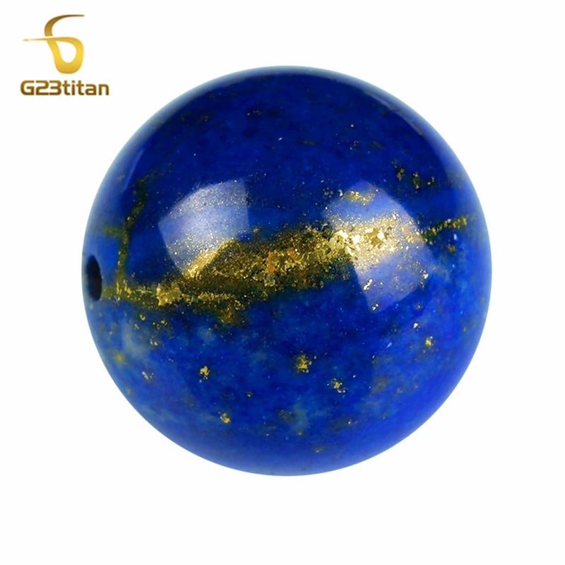 Natürliche blaue Lapislazuli Perlen Ohrringe aus chirurgischem Titan für Frauen und Männer