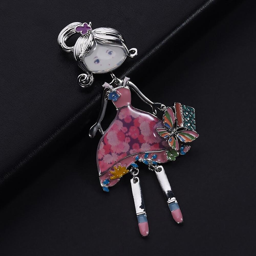 Süße Kleine Emaille Brosche Pin Puppe