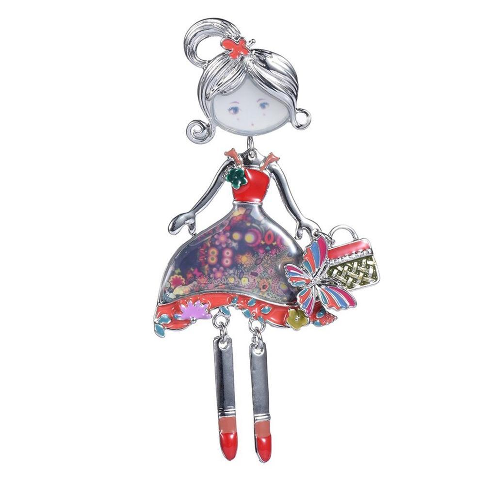 Süße Kleine Emaille Brosche Pin Puppe