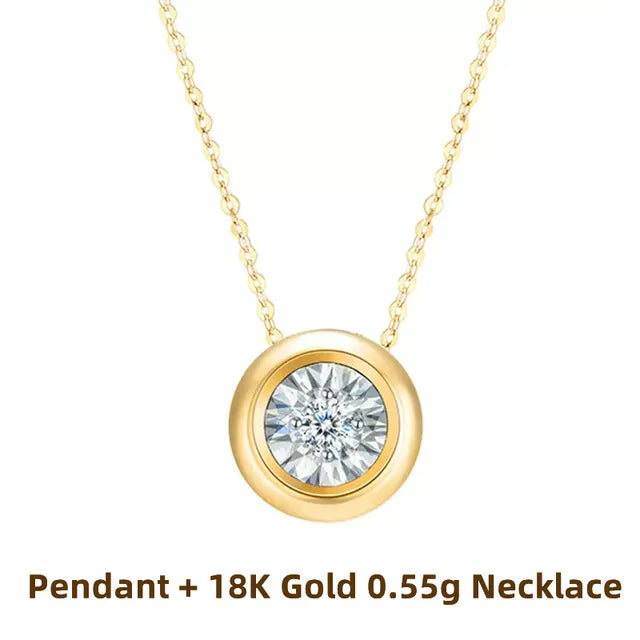 Echte 18k Gold Au750 Diamant Anhänger Halskette und Ohrringe - Hochwertiger Schmuck für Frauen