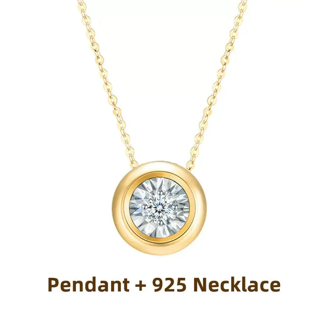 Echte 18k Gold Au750 Diamant Anhänger Halskette und Ohrringe - Hochwertiger Schmuck für Frauen