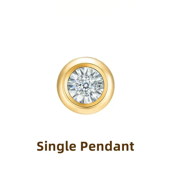 Echte 18k Gold Au750 Diamant Anhänger Halskette und Ohrringe - Hochwertiger Schmuck für Frauen