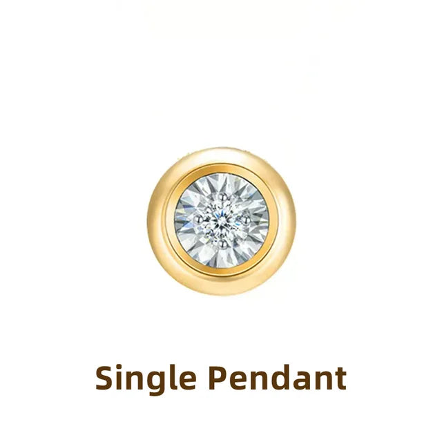 Echte 18k Gold Au750 Diamant Anhänger Halskette und Ohrringe - Hochwertiger Schmuck für Frauen