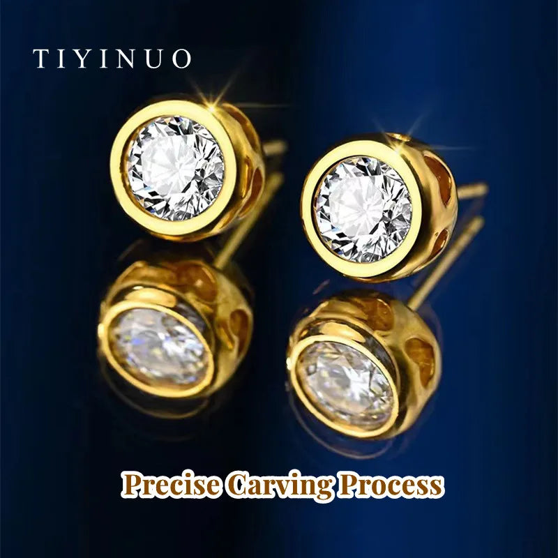 Echte 18k Gold Au750 Diamant Anhänger Halskette und Ohrringe - Hochwertiger Schmuck für Frauen