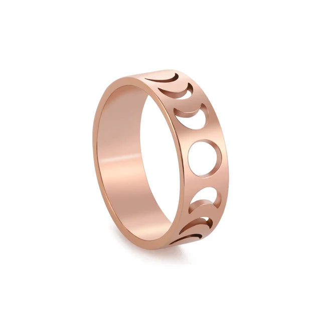 Mond Edelstahl Ring | Finger Ringe aus Edelstahl | Schmuck mit astronomischem Motiv - Ringe