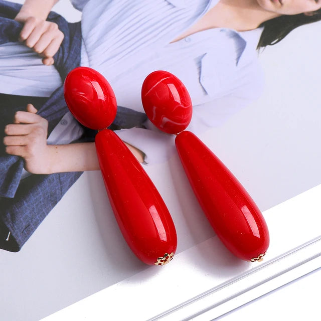 Glamouröse Harz Braut Hochzeitsschmuck für Frauen Trendige Luxusqualität Weibliche Ungewöhnliche Hängende Ohrringe Geschenk