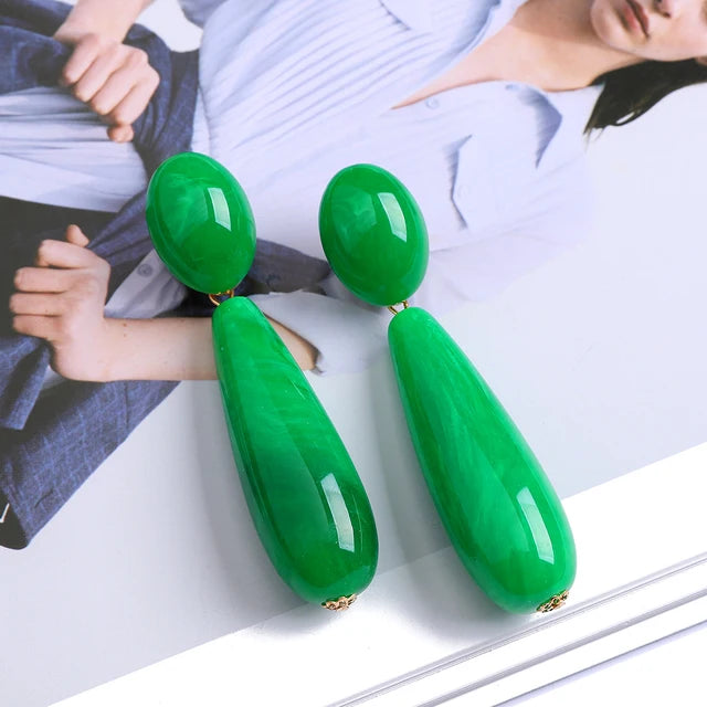 Glamouröse Harz Braut Hochzeitsschmuck für Frauen Trendige Luxusqualität Weibliche Ungewöhnliche Hängende Ohrringe Geschenk