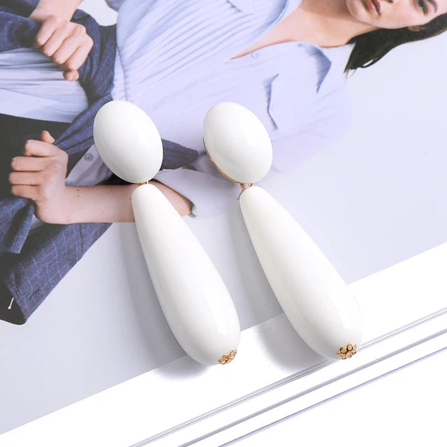 Glamouröse Harz Braut Hochzeitsschmuck für Frauen Trendige Luxusqualität Weibliche Ungewöhnliche Hängende Ohrringe Geschenk