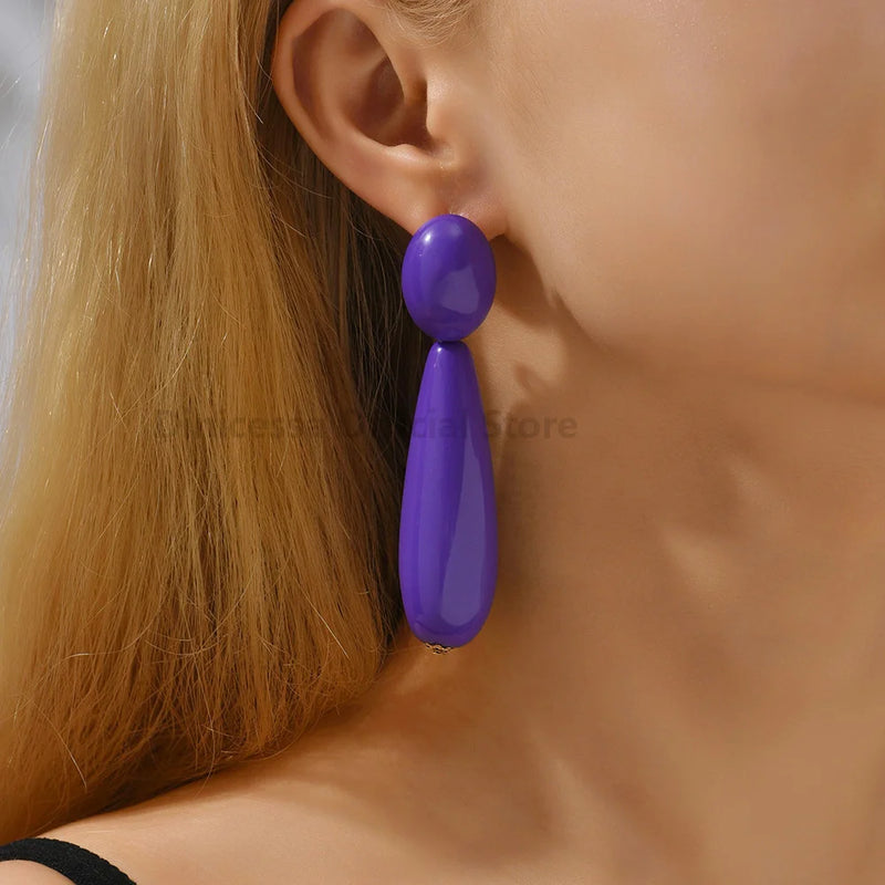 Glamouröse Harz Braut Hochzeitsschmuck für Frauen Trendige Luxusqualität Weibliche Ungewöhnliche Hängende Ohrringe Geschenk