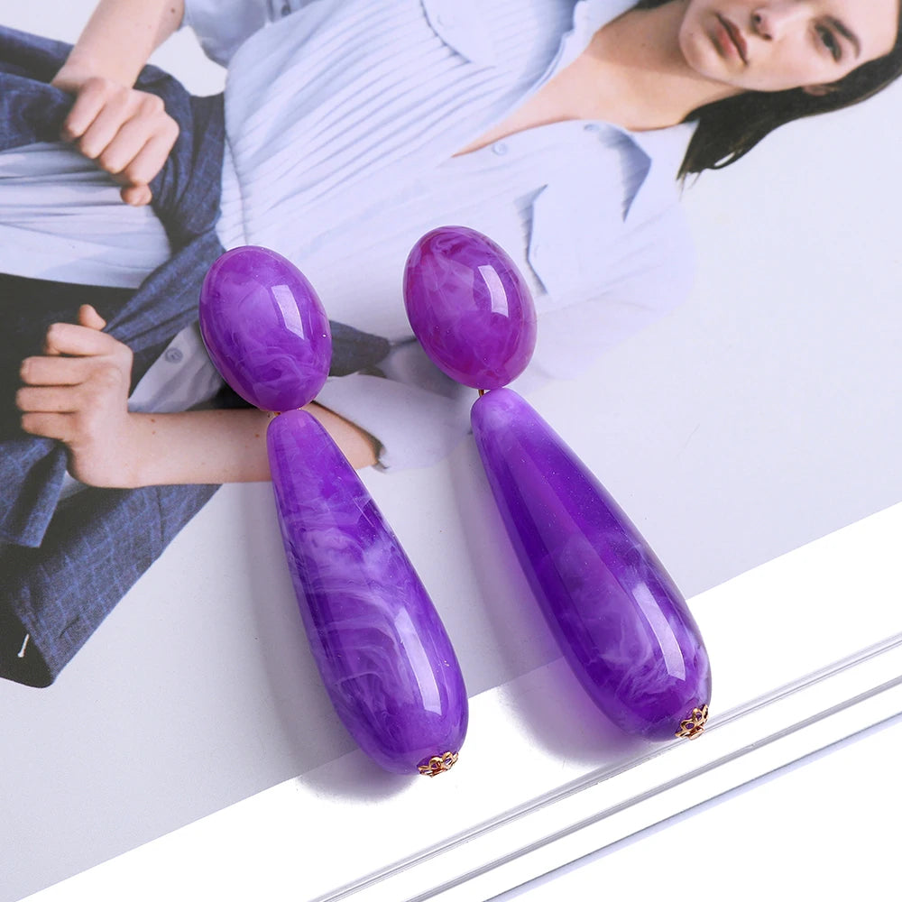 Glamouröse Harz Braut Hochzeitsschmuck für Frauen Trendige Luxusqualität Weibliche Ungewöhnliche Hängende Ohrringe Geschenk