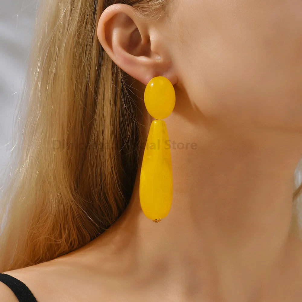 Glamouröse Harz Braut Hochzeitsschmuck für Frauen Trendige Luxusqualität Weibliche Ungewöhnliche Hängende Ohrringe Geschenk