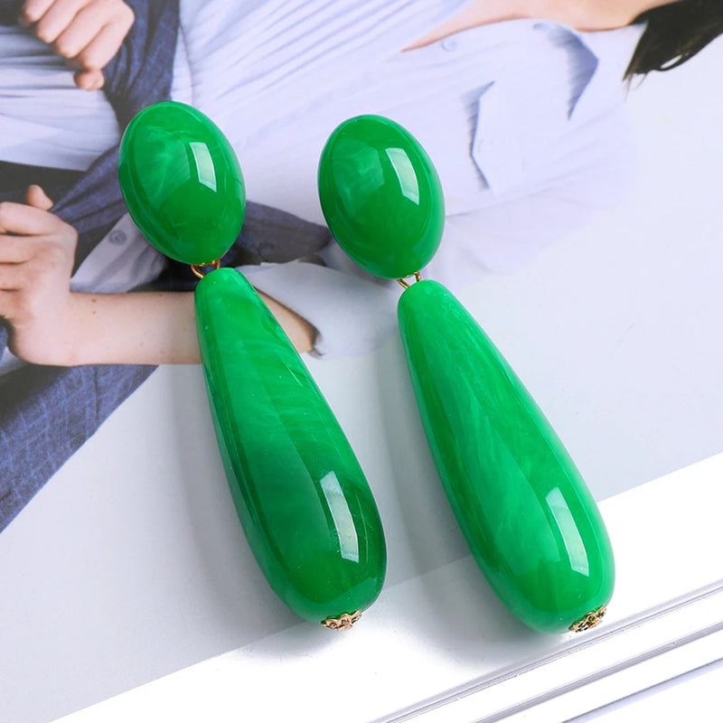 Glamouröse Harz Braut Hochzeitsschmuck für Frauen Trendige Luxusqualität Weibliche Ungewöhnliche Hängende Ohrringe Geschenk