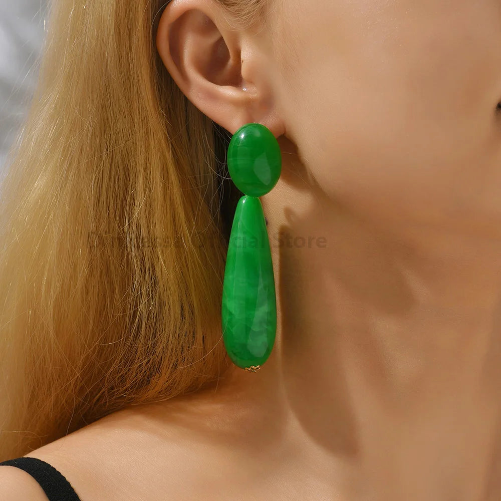 Glamouröse Harz Braut Hochzeitsschmuck für Frauen Trendige Luxusqualität Weibliche Ungewöhnliche Hängende Ohrringe Geschenk