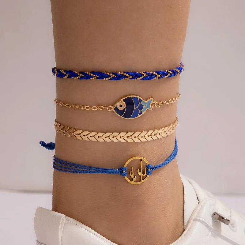 Bohemian Foot Jewelry for Women | Stylish Alloy Rope Anklets