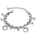 Trendige Herzschloss Und Wichtige Charm Kettenarmbänder