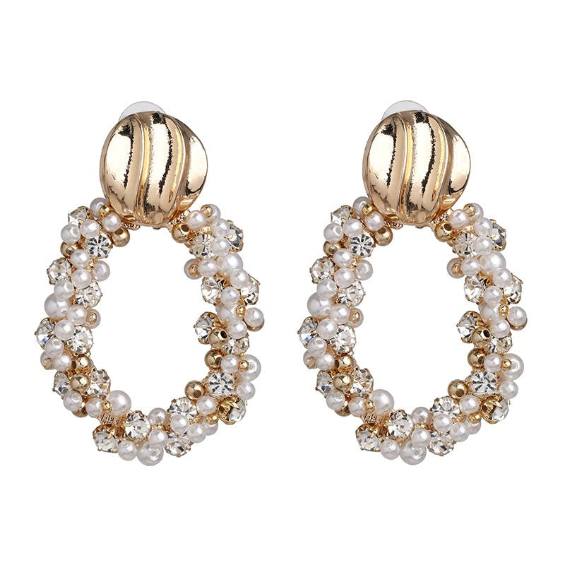 Trendy Wunderige Perlenperlen Und Strass Drop Ohrringe Sammlung