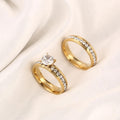 Zweiteiliger Zirkon Geschmückter Ring Set