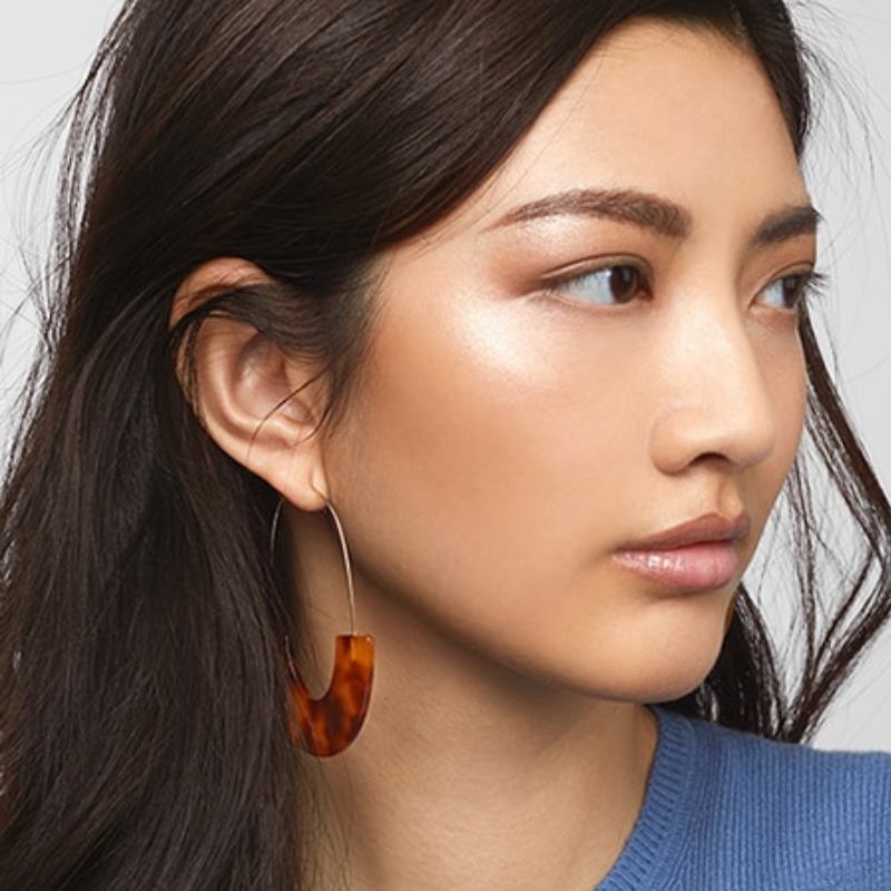 U Geformte Marmorropfen Ohrringe