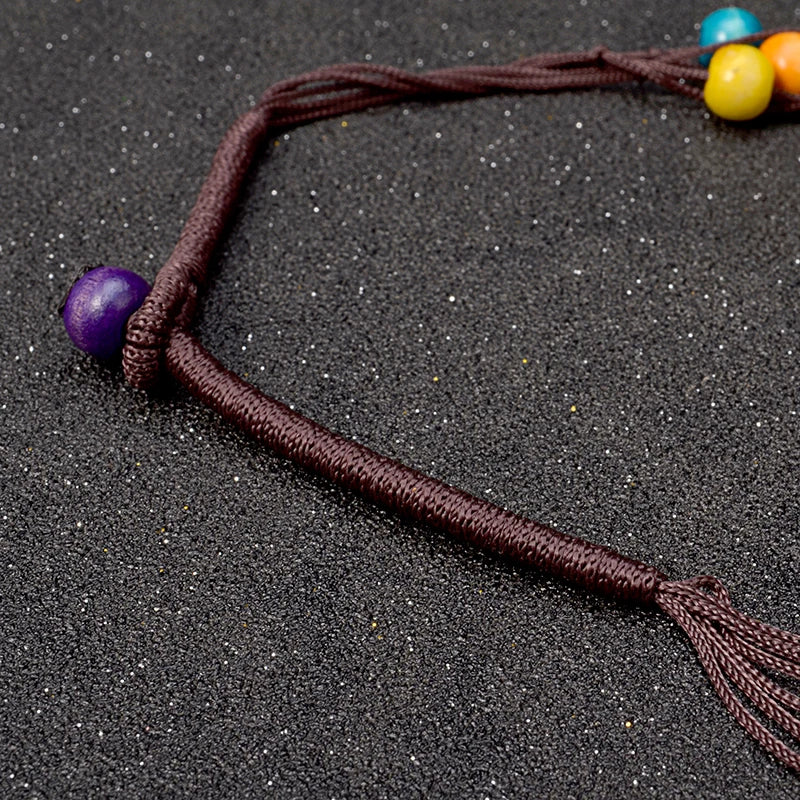 Bohemian Maxi Halskette für Frauen Party Schmuck Mehrschichtige Holzquaste Anhänger Statement Choker Blumenkette Kragen
