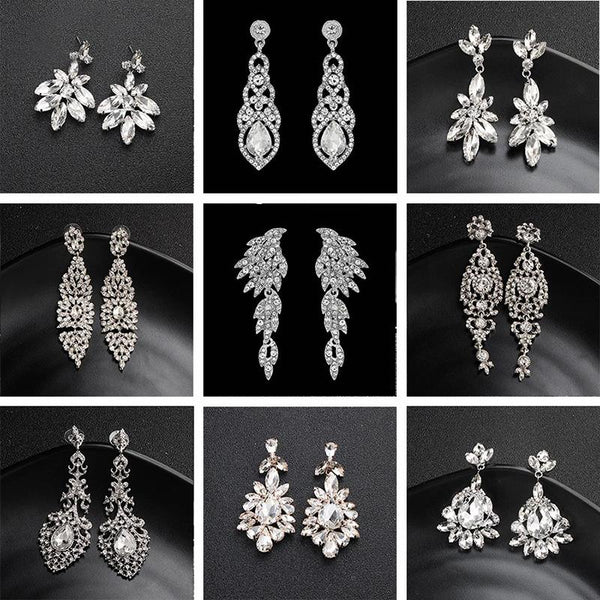 Ultra Funkelnde Brautsturzohrringe Mit Langen Tropfen