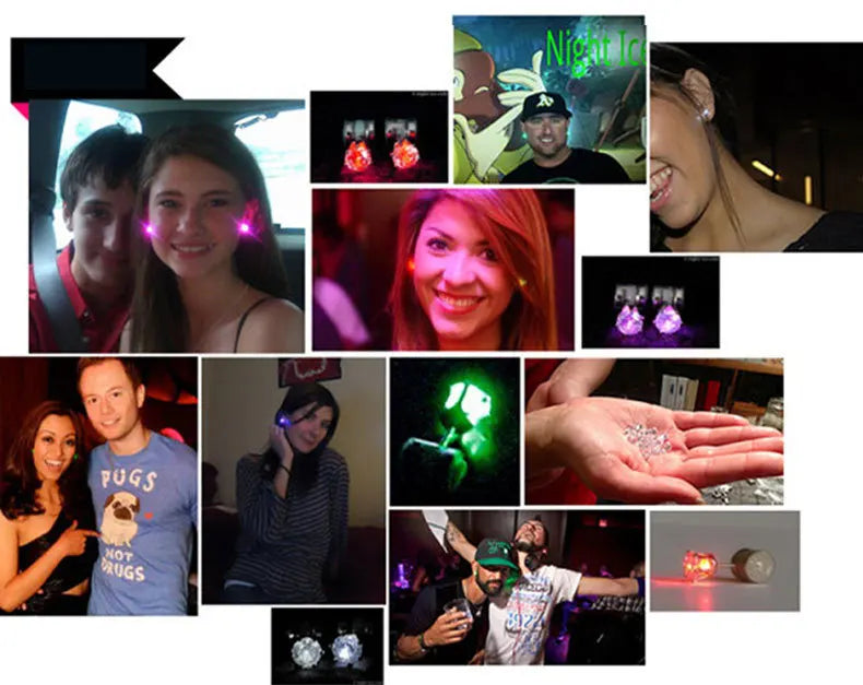 Leuchtende Weihnachts-Ohrringe | Leuchtende Halloween-Ohrringe | LED-Stud-Ohrringe - Mädchenlicht